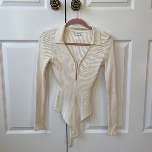 abercrombie white sweater bodysuit
